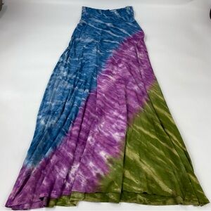 Lucky Brand Blue, Purple, and Green Maxi Skirt/Cover-Up
